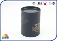 Dark Gold Pattern Composite Paper Tube With Tactile Paper Surface Plastic End