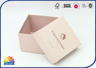 Matte Print Cubic Pink Paper Box Necklace Gift Package With Lid