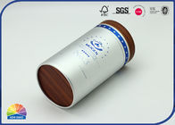 4c Uv Print 182gsm Silver Cardboard Tube Packaging For Coffee Tea