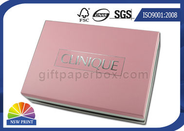Foil Logo Printed Pink Gift Box Hard Paper Box For Packing Cosmetics