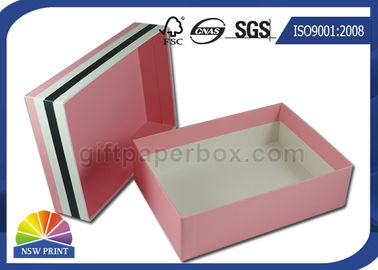 Foil Logo Printed Pink Gift Box Hard Paper Box For Packing Cosmetics