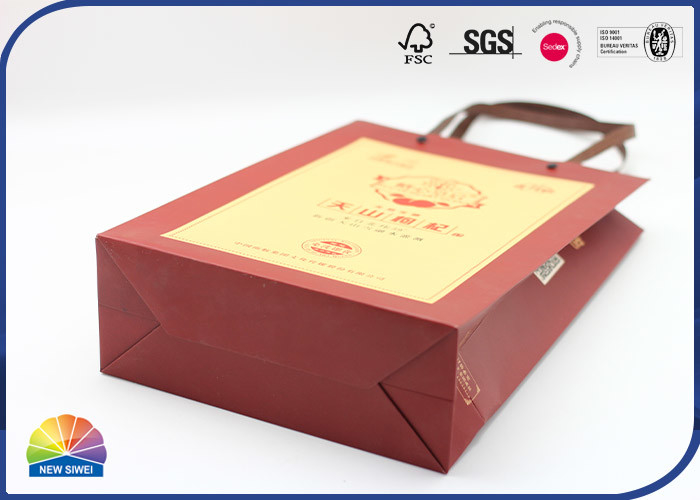CMYK fait sur commande a imprimé les sacs à provisions de papier avec Logo Eco Friendly Recyclable Material