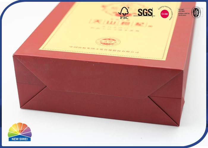 CMYK fait sur commande a imprimé les sacs à provisions de papier avec Logo Eco Friendly Recyclable Material