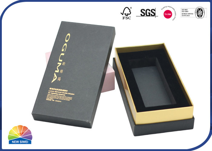 Matte Rigid Shoulder Box Flocking de luxe EVA Tray For Skin Care Products