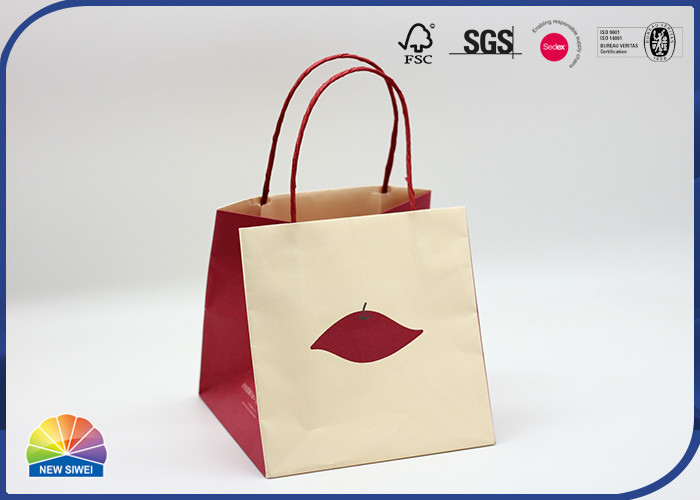 Sac à provisions blanc imprimé fait sur commande de Papier d'emballage de sac de papier de cadeau pour le jour de valentines