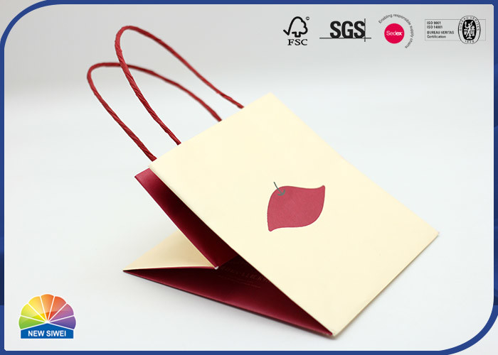 Sac à provisions blanc imprimé fait sur commande de Papier d'emballage de sac de papier de cadeau pour le jour de valentines