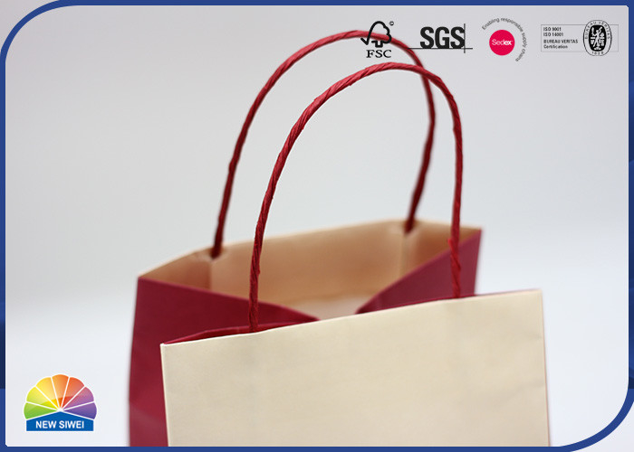 Sac à provisions blanc imprimé fait sur commande de Papier d'emballage de sac de papier de cadeau pour le jour de valentines