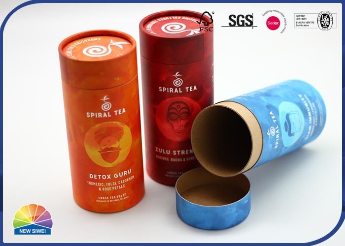 Tube imprimé coloré fait sur commande Matte Lamination d'emballage de papier de thé