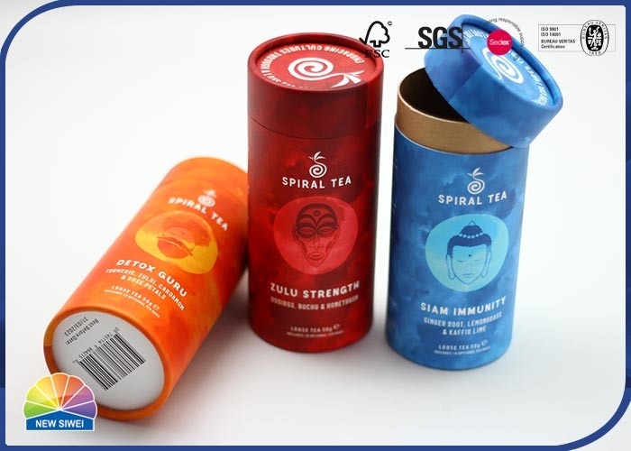 Tube imprimé coloré fait sur commande Matte Lamination d'emballage de papier de thé