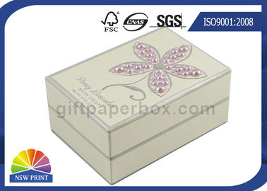 Perlez la boîte de papier décorée de petit carton de fantaisie/boîte de papier rigide de rectangle