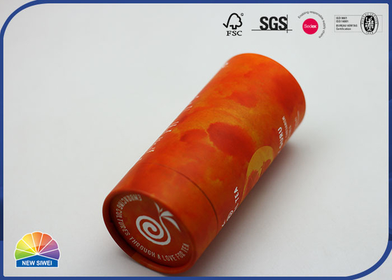 Tube de empaquetage de papier spécial orange avec l'impression de estampillage chaude gravante en refief de Dieu