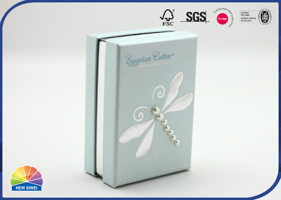 Boîte de papier de estampillage chaude de relief et argentée de cadeau d'emballage de bijoux