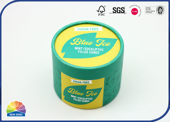 Tube de empaquetage de papier rond vert Matte Lamination Candy Tube