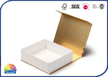 Boîte de panier de papier du couvercle 4c articulée par copie UV mate de stratification