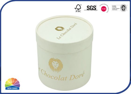 Tube de papier de carton de chocolat d'estampillage d'or de cylindre