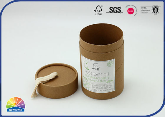 Copie du tube 4c de papier d'emballage de cylindre de Brown de poignée de ruban