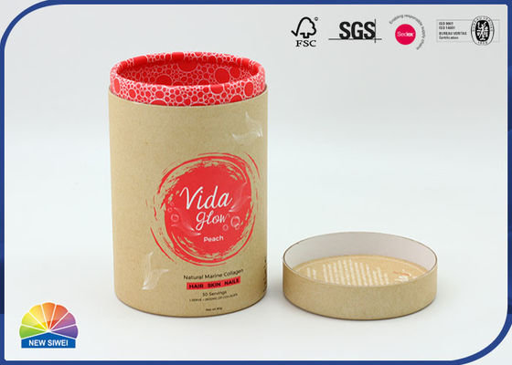 Tube intérieur rouge réutilisable d'emballage de papier pour le collagène de soins de la peau