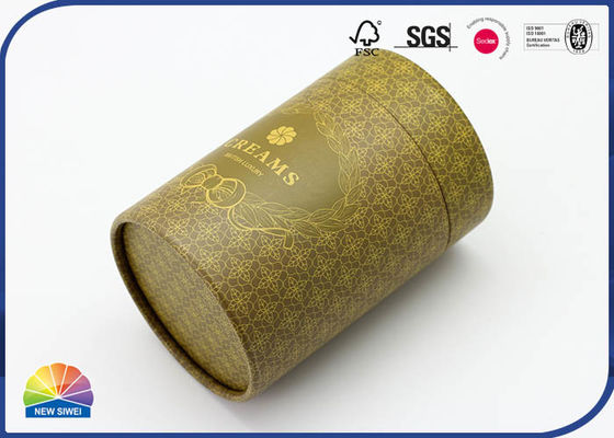 L'emballage de Matte Lamination Gold Kraft Cylinder pour écrème