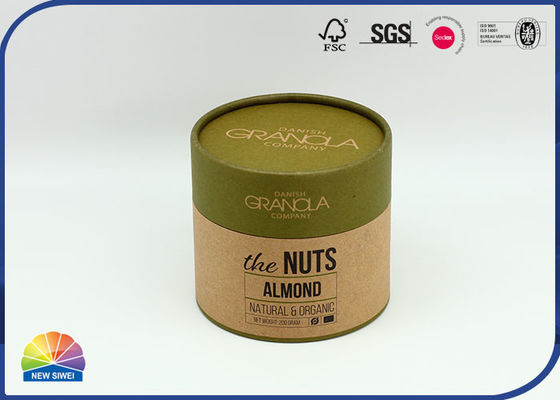 Copie UV de l'emballage alimentaire 4c de tube de cylindre de carton de noyau de papier d'emballage