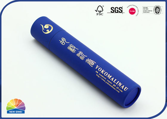 Tube d'emballage de papier d'Agarwood avec l'estampillage d'or de couvercle