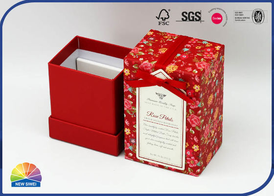 4c copie Matte Lamination Paper Jewelry Boxes avec le Bowknot de ruban