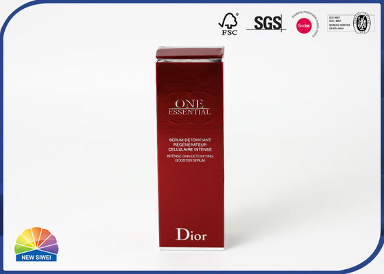 Emballage de produit de soins de la peau de boîte de carton de papier de pliage de logo de relief