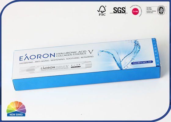 finition gravante en refief de papier argentée d'impression UV de rectangle de boîte du carton 382gsm se pliant