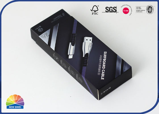 Pliage gravant en refief de câble d'USB glissant la boîte de papier emboutissant le revêtement UV
