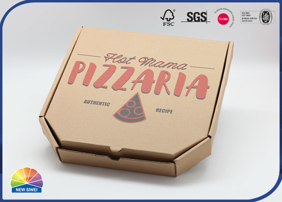 La catégorie comestible imprimée faite sur commande de boîte à pizza de papier d'emballage a ridé le matériel